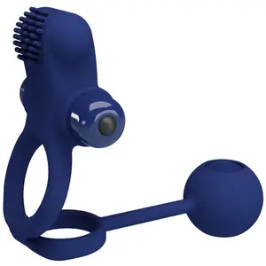 PRETTY LOVE - REMINGTON DUBBELE VIBRERENDE RING MET PLUG BLAUW | COCRI...