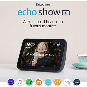 Découvrez Echo Show 8, Restez en contact avec l'aide d'Alexa, Tissu anthracite pas cher