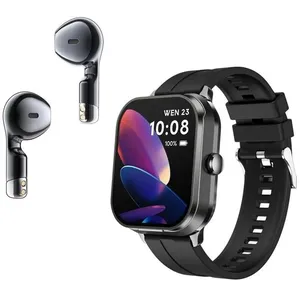 AMORUS Montre connectée Bluetooth TWS 2 en 1 avec écouteurs et surveil... pas cher