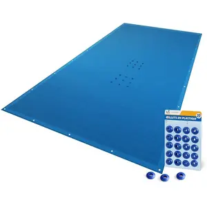 VOUNOT® Bache piscine rectangulaire en Polyethylene 160 gr/m2 4x8m Bleue foncé pas cher