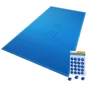VOUNOT® Bache piscine rectangulaire en Polyethylene 160 gr/m2 4x9m Bleue foncé pas cher