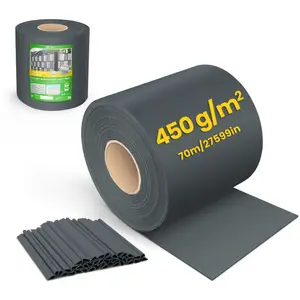 VOUNOT Brise vue occultant PVC 450g/m2 19cm x 70m Anthracite pas cher