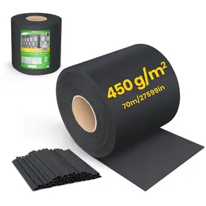 VOUNOT Brise vue occultant PVC 450g/m2 19cm x 70m Noir pas cher