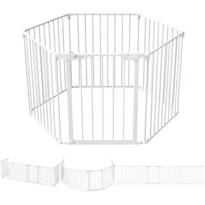VOUNOT Barriere de securite cheminee pliable 3.75M 6 panneaux blanc pas cher