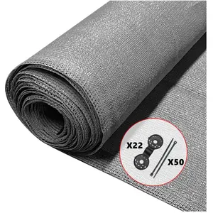 Brise vue occultant VOUNOT en HDPE 90g/m² 1.5x10m avec attaches de fixation gris pas cher