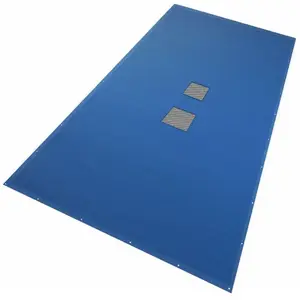 Bâche piscine rectangulaire double couche VOUNOT - 5x10m - Bleu - Polyéthylène 160 gr/m² avec filet ecoulement pas cher