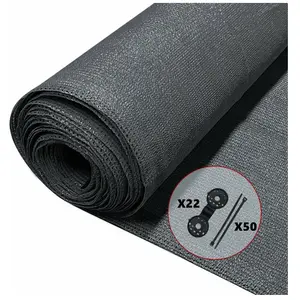VOUNOT Brise vue occultant en HDPE 150g/m² 1.5x10m avec attaches de fixation anthracite pas cher