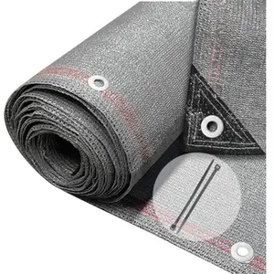 VOUNOT Brise vue occultant en HDPE 230g/m² 1x20m avec attaches de fixation gris pas cher