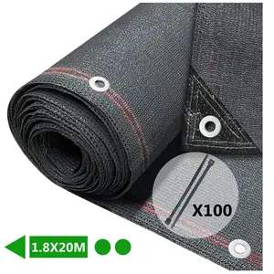 VOUNOT Brise vue occultant en HDPE 230g/m² 1.8x20m avec attaches de fixation anthracite pas cher