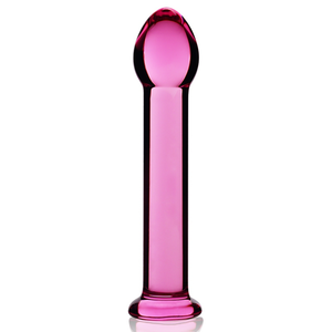 LoveToy Gode en verre Romande Right 15 x 3.3cm Rose pas cher