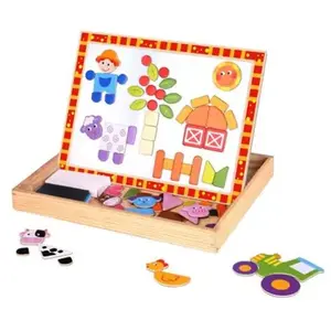 magneetpuzzel junior 29,5 x 22 cm hout oranje/wit