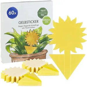ZHUODIKE Autocollant anti mouche et moucheron: 60x pièges collant sans insecticide pour la lutte contre les parasites des plantes dintérieur pas cher
