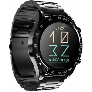 HiFuture Future Go Pro Stainless Steel Smartwatch, Horloge voor Heren, 1,32" FHD-scherm, 20 Dagen batterijduur, 3ATM waterdicht, RVS drukknoppen, 3 interactieve gebruikersinterfaces, 24 sportmodi, Kleur (Zwart) pas cher