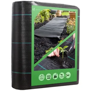 VOUNOT® Toile de paillage 25m x 1m 100g/m² - Bâche géotextile anti UV contre mauvaises herbes pas cher