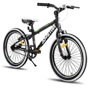 JOYSTAR Vélo de montagne 20 pouces pour garçons et filles 7-13 ans pneus à flancs blancs Double frein à main   noir pas cher