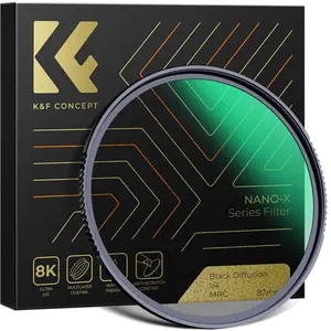K&F Concept 58MM Black Mist Filter 1/4, HD, Waterproof, Anti Scratch, 28 layer Green Coatings (Nano-X Series) (58 mm, Filtre Black Mist), Filtre photo, Noir pas cher