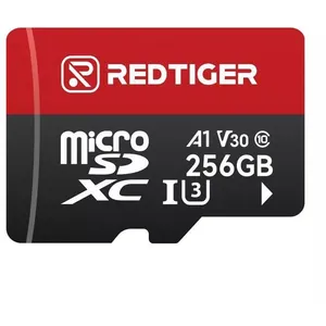 Carte Micro SD haute vitesse REDTIGER 256 Go avec adaptateur, microSDH... pas cher