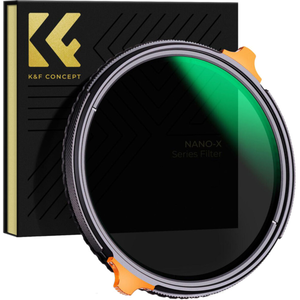 K&F Concept 77mm 2-in-1 Variable ND4-ND64 (2-6 Stop) & CPL Filter, Green Coated, Anti-Scratch (Nano-X Series) (77 mm, Filtre gris neutre, Filtre polarisant), Filtre photo, Transparent pas cher