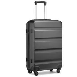 KONO Valise Moyenne Taille 66x45x26cm Rigide Ultra Légere à 4 roulettes Pivotantes Valise de Voyage Soute avec Serrure TSA, 63L, Gris