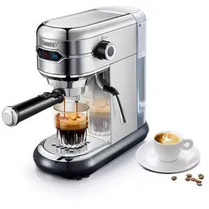 HiBREW H11 1450 Watt Koffiezetapparaat, 19 Bar Halfautomatische Espressomachine Bedieningspaneel-Sterk Stoomschuimsysteem-Premium Kwaliteit