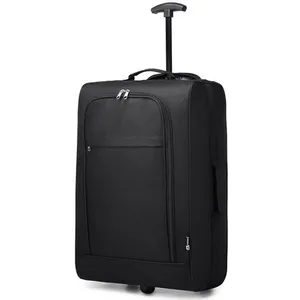 KONO Valise Cabine 53x36x18cm Souple Légère à 2 roulettes Bagage à Main Avion Voyage Bagages en Polyester 600D, Noir pas cher