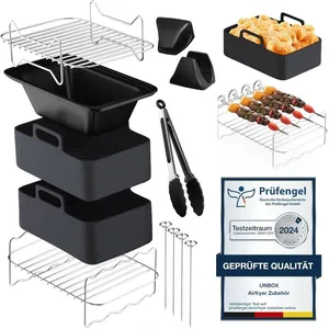 HOME FIT TRAINING Accessoires de friteuse à air chaud,12 pièces,accessoires Dual Airfryer pour Ninja Foodi AF400EU,AF451EU,AF300EU,COSORI pas cher
