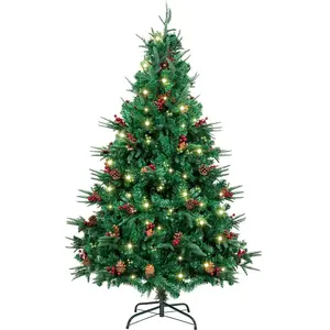 AGM Sapin de Noël artificiel de 1,8 m avec guirlande lumineuse de 15 m... pas cher
