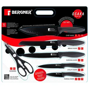 Bergner Q1968 Osaka - Set de 5 cuchillos y tijeras, 1 cm, couleur beig... pas cher