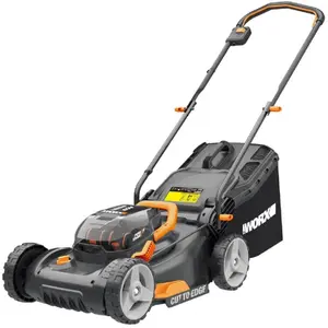 Worx - WG743E lawn mower Push Black Orange Battery pas cher