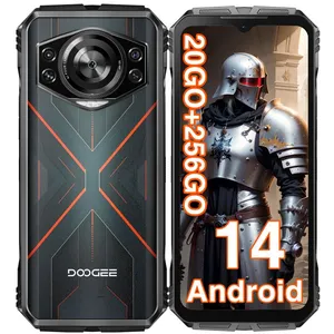 Telephone Portable Incassable DOOGEE SCYBER 6.58 pouce 20Go+256Go,Android 14 grand batterie 10800mAh 4G WIFI phone Robuste - RougeVendu parcdiscount