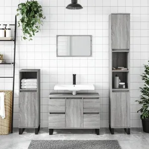 VIDAXL Meilleures Meuble de rangement Classique- Armoire salle de bain - sonoma gris - 30x30x100cm SSD78883112 pas cher