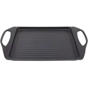 San Ignacio Compact - Plancha Grill 45 x 27 cm - Aluminium moulé - Whitford - Intérieur noir et extérieur noir - Résistant avec point d'induction pas cher