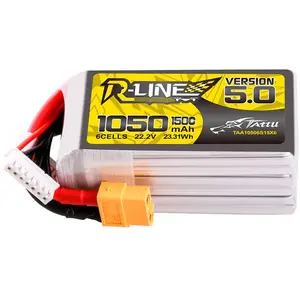 Tattu Batterie R-line 5.0 6s 150c Avec Connecteur Xt60 1050mah 22.2v pas cher