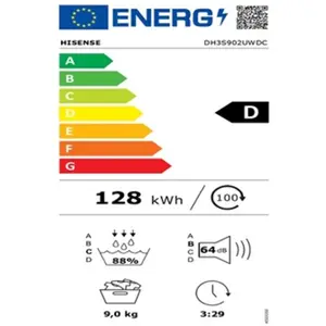 Hisense Sèche-linge pompe à chaleur 60cm 9kg blanc - DH3S902UWDC