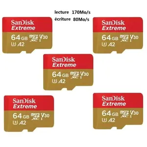 5PCS Carte Mémoire Micro SD SDHC SDXC TF carte SanDisk Extreme 64Go 64... pas cher