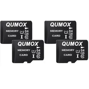 QUMOX Lot de 4 Carte Micro SD 64 Go 64g Carte Mémoire Micro SDHC Classe 10 UHS-I Carte TF pour Smartphone Android, Appareil Photo pas cher