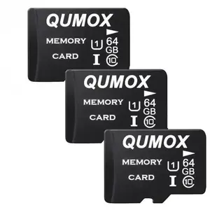QUMOX Lot de 3 Carte Micro SD 64 Go 64g Carte Mémoire Micro SDHC Classe 10 UHS-I Carte TF pour Smartphone Android Appareil Photo Tablette pas cher