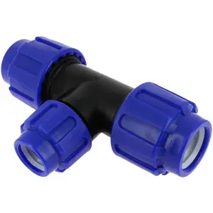 Té polypropylene inégal compression - PE O40-32-40 - 16bar pas cher