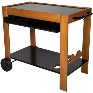 SOMAGIC Desserte bois fsc plateau metal pas cher