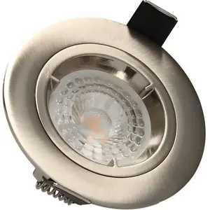 Lot 3 Spots Acier Encastrables Fixes Saphyr Gu10 5w 380lm Blanc NeutreVendu parmanomano