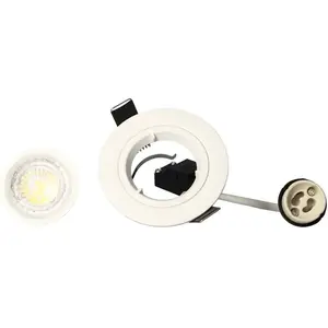 Lot 5 Spots Encastrables Blanc Saphyr Gu10 5w 380lm Blanc ChaudVendu parmanomano