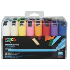 Comparateur de prix : Marqueur posca pc8k large biseautée basic 16 pièces - posca