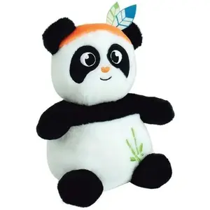 Peluche bouillotte INDIAN PANDA - JEMINI - H 21 cm - Blanc et noir - Bébé pas cher