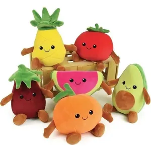 Comparateur de prix : JEMINI Fruity 's cagette de 6 peluches toutes douces fruits et légumes +/- 17 cm
