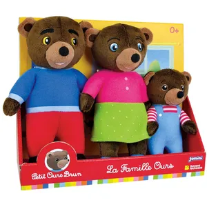 JEMINI 024435 Coffret Peluche Famille : Maman, Papa Petit Ours Brun, Multicolore pas cher