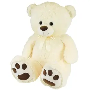 JEMINI 100881 Ours Creme en Peluche avec Noeud +/-100 CM, Beige pas cher