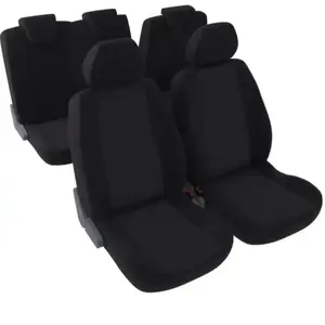 DBS Housse de siège universelle : 2 housses sièges AVANT + housses pour banquette arrière 3 sièges séparés - Maille polyester Noir (Ref: 01013227) pas cher