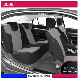 AUTOSWEET Housses de siège sur mesure pour 3008 (dès 12/2020)- Housse Voiture / Auto d'intérieur - Jeu complet en tissu pas cher