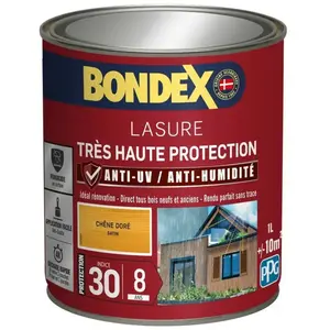 Comparateur de prix : Lasure Très Haute Protection - 1L - Chêne Doré - Bondex