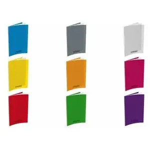 MAJUSCULE Cahier piqures grand carreaux polypropylène 17x22 48p 90g - Rouge pas cher